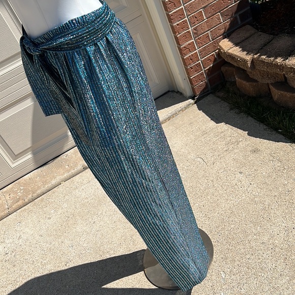 Disco 70s sparkle striped lightweight pants size small - Picture 5 of 17